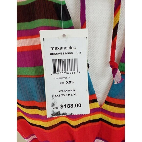 Max and Cleo~Women's Size XXS~Multi Color Striped Sleeveless Maxi Dress NWT $188 - Picture 2 of 7